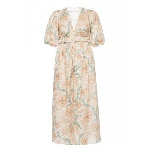 Zimmermann Plunge Shirred Midi Dress